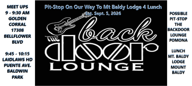 Another Open Run For All Bikes To Mt Baldy Lodge