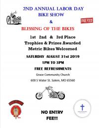 2nd Annual Labor Day Bike Blessing and Bike Show
