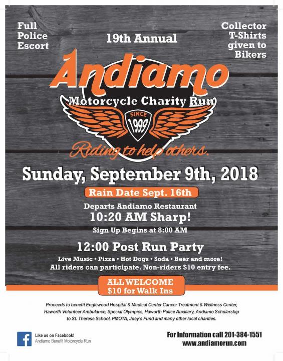 Andiamo Benefit Motorcycle Run 19th Annual CycleFish