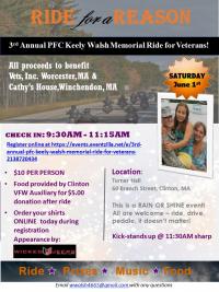 3rd Annual PFC Keely Walsh Memorial Ride for Veterans "Keely's Ride"