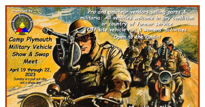 Military Motorcycle Display at Camp Plymouth