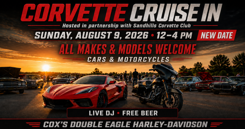 Sandhills Corvette Club - Car & Bike Cruise In - NEW DATE