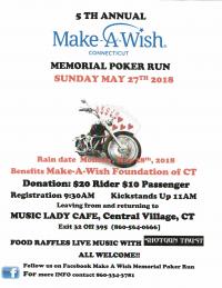 5th Annual MAKE A WISH Memorial Poker Run