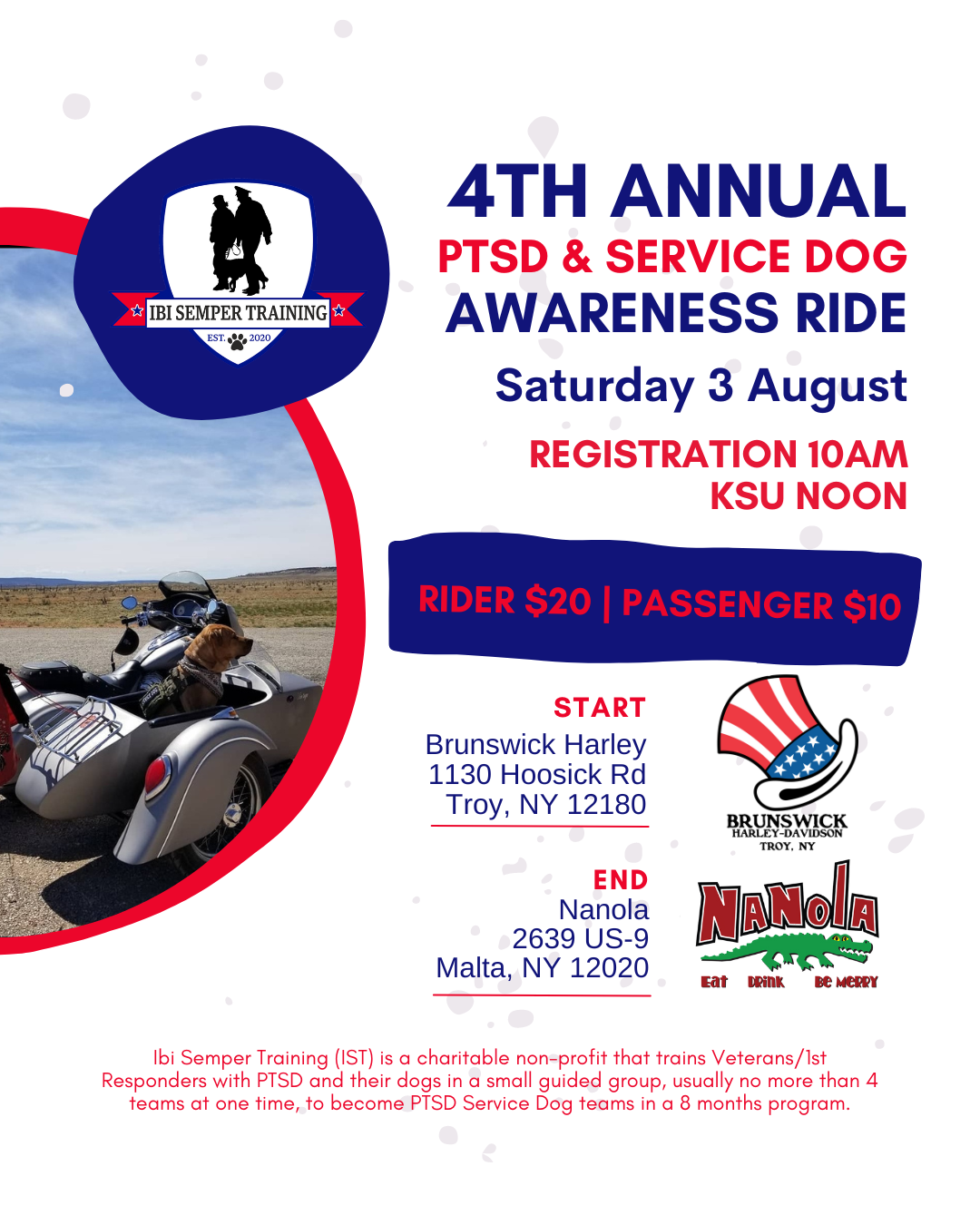 4th Annual PTS & Service Dog Awareness Ride