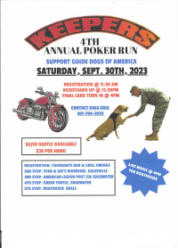 KEEPERS Poker Run for The Guide Dogs of America.