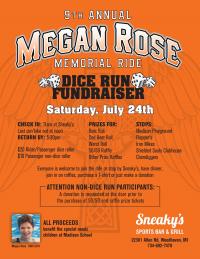 9th Annual Megan Rose memorial Ride & Dice Run Fundraiser 