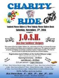 Sanford & West Volusia Moose Riders Charity Ride for Just Our Soldiers' Helpers (J.O.S.H.)