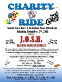 Sanford & West Volusia Moose Riders Charity Ride for Just Our Soldiers' Helpers (J.O.S.H.)