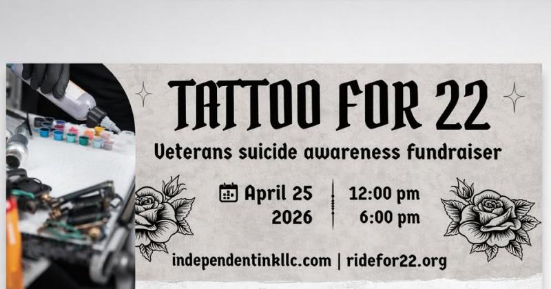 Tattoo for 22 - Veterans Suicide Awareness Fundraiser