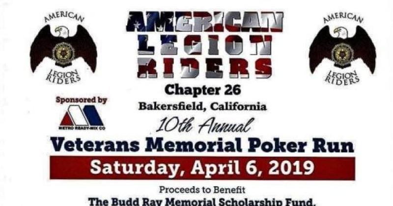 American Legion Riders Chapter 26 10th Annual Veterans Memorial Poker Run