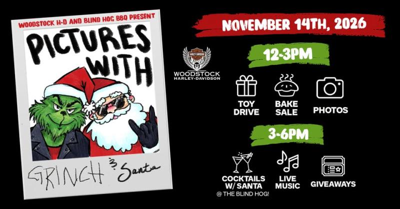 Pictures with Santa at Woodstock Harley-Davidson