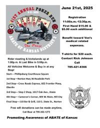 41st Annual ABATE of KS District 2 Poker Run