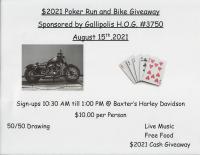 Gallipolis, Ohio H.O.G. #3750 2021 Poker Run