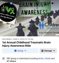 1st annual childhood Traumatic Brain injury awareness ride. 