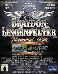 4th Annual Braydon Lingenfelter Memorial Ride