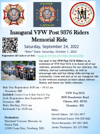 Inaugural VFW Post 9376 Riders Memorial Ride