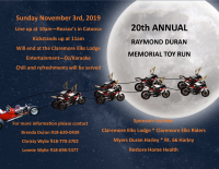 20th Annual Raymond Duran Memorial Toy Run.