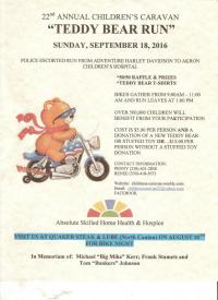 22nd Annual Children s Caravan Teddy Bear Run CycleFish com
