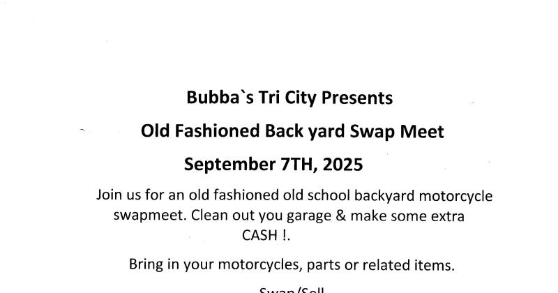 Backyard Motorcycle Swap Meet