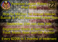 Ride for Mi22ion 1st Annual Veterans Suicide & PTSD Awareness 