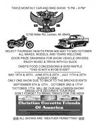 Twice Monthly Car and Bike Show  Mid May - Mid October
