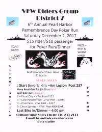 6th Annual Pearl Harbor Remembrance Day Poker Run