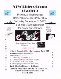 6th Annual Pearl Harbor Remembrance Day Poker Run