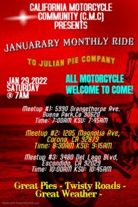 CMC Monthly Ride to Julian Pie Company