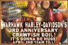 3rd Year Anniversary Crawfish Boil at Warhawk Harley-Davidson