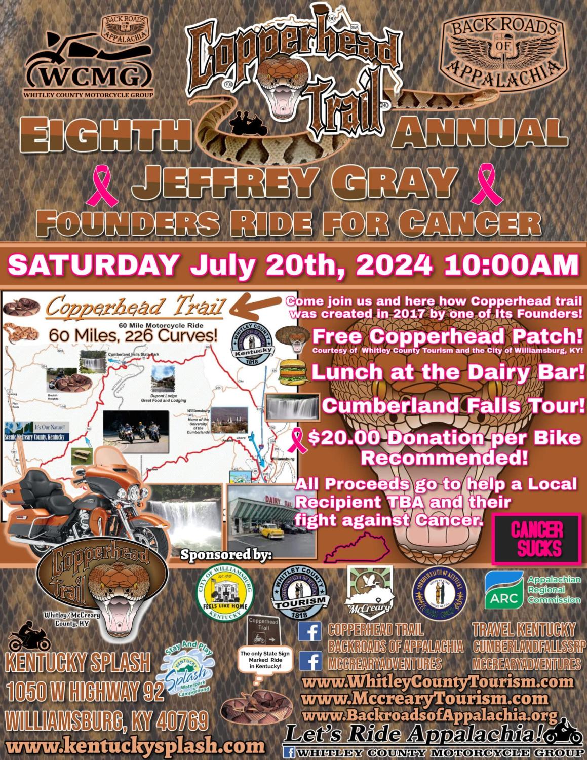 The WCMG and BOA Copperhead Trail Founders Ride for Cancer