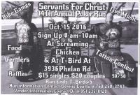 2016   Servants for Christ 14th annual poker run