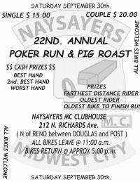 NAYSAYERS MC 22nd Annual poker run & pig roast