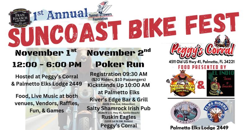 SUNCOAST BIKE FEST 1ST ANNUAL FOR TUNNEL TO TOWERS