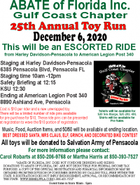 ABATE of Florida Inc Gulf Coast Chapter 25th Annual Toy Run
