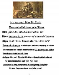 4th Annual Mac McClain Memorial Motorcycle Show