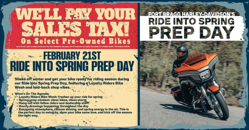 Ride Into Spring Prep Day at Fort Bragg Harley-Davidson