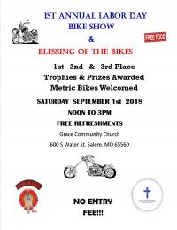 1st Annual Labor Day Bike Show and Blessing of The Bikes 