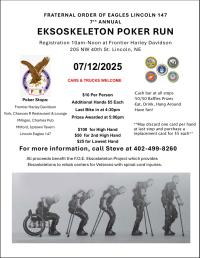7th ANNUAL FRATERNAL ORDER OF EAGLES EKSOSKELETON POKER RUN
