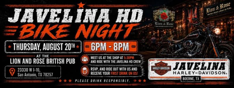 Javelina HD Bike Night at The Lion & Rose Pub