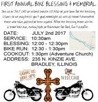 Bike blessing, memorial, run & cookout