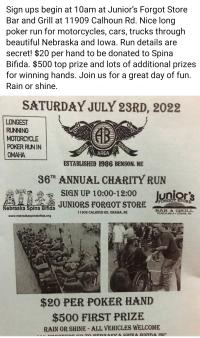 Omaha Area Bikers 36th Annual Charity Run 