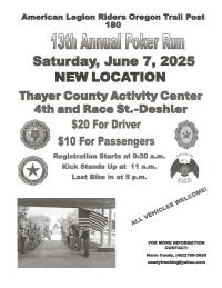 AMERICAN LEGION RIDERS POST 180 13th ANNUAL POKER RUN
