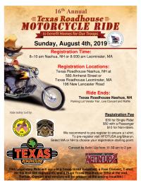 16th Annual Texas Roadhouse Motorcycle Ride benefiting Homes for our Troops