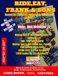 RIDE,EAT, FRANK & SONS on Wednesday 