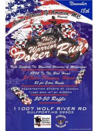Armed Forces of America MC Present the 2nd annual Wounded Warriors of Mississippi poker run