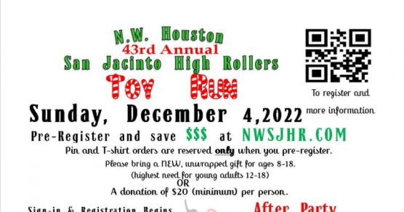 NW Houston San Jacinto Highrollers 43rd Annual Toy Run