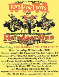 San Angelo Toys for Tots 2020 Motorcycle Reindeer Run