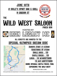 Wild West Saloon Poker Run - Special Olympics Dream Ride