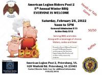 American Legion Riders 5th Annual Winter BBQ 