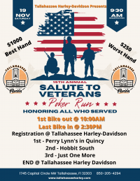 15th Annual Salute to Veterans Poker Run